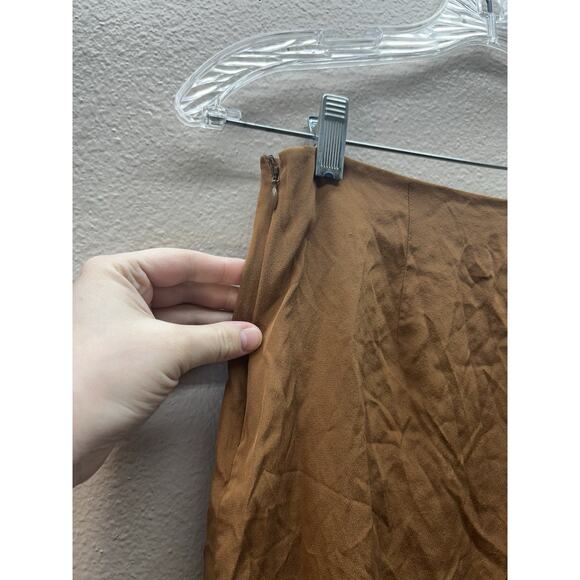 Tibi Designer Skirt 100% Silk Brown Asymmetric Size 00 XS Festival Indie Fairy - Picture 9 of 10